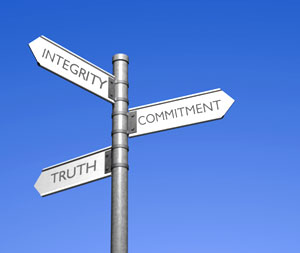 ethics road sign